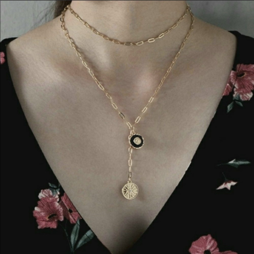 14k Medallion Wrap Necklace